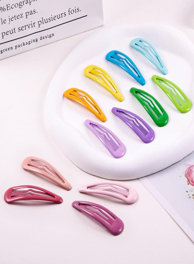 Cptots 24 PCS 2.36 In Metal Snap Hair Barrettes For Women Water Drop Shape Hair Clips For Thick Thin Fine Hair,Bright Multiple Colors - Image 3